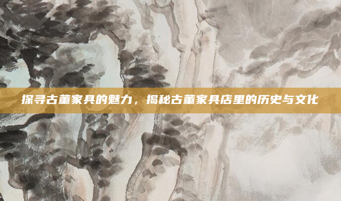 探寻古董家具的魅力，揭秘古董家具店里的历史与文化