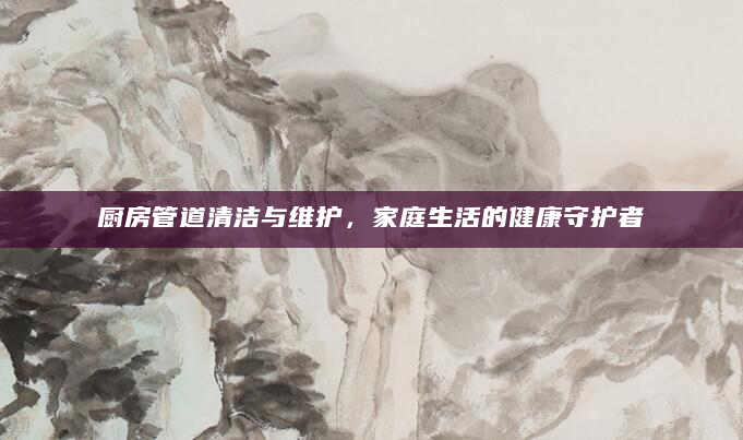 厨房管道清洁与维护，家庭生活的健康守护者