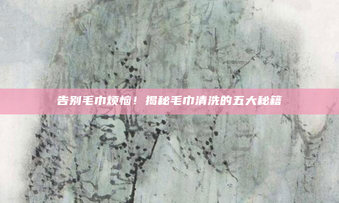 告别毛巾烦恼！揭秘毛巾清洗的五大秘籍