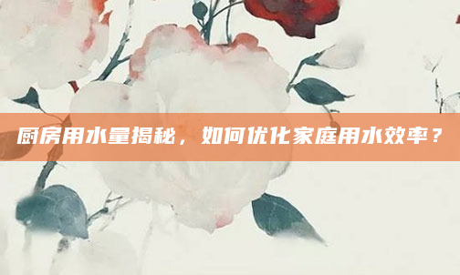 厨房用水量揭秘，如何优化家庭用水效率？