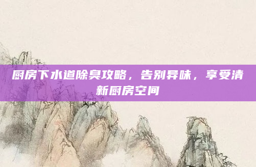 厨房下水道除臭攻略，告别异味，享受清新厨房空间
