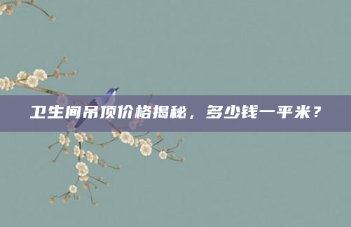 卫生间吊顶价格揭秘，多少钱一平米？
