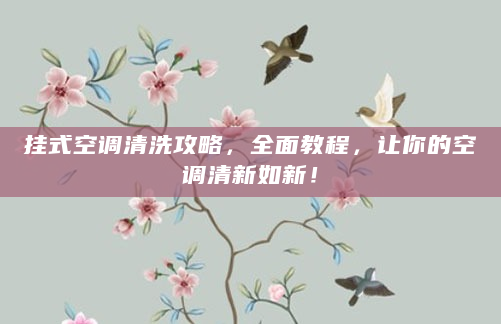 挂式空调清洗攻略，全面教程，让你的空调清新如新！