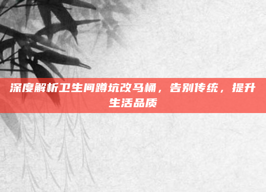 深度解析卫生间蹲坑改马桶，告别传统，提升生活品质