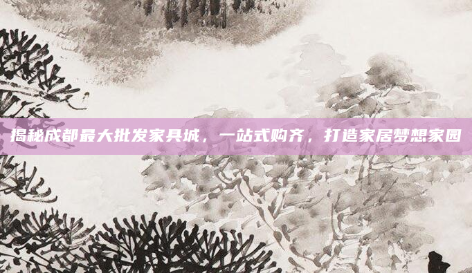 揭秘成都最大批发家具城，一站式购齐，打造家居梦想家园