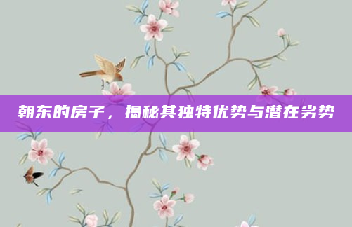 朝东的房子，揭秘其独特优势与潜在劣势
