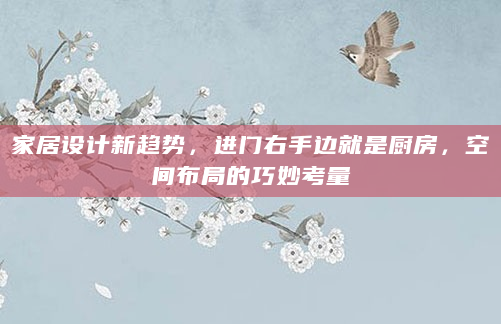 家居设计新趋势，进门右手边就是厨房，空间布局的巧妙考量