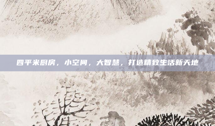 四平米厨房，小空间，大智慧，打造精致生活新天地