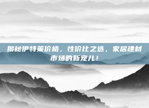 揭秘伊特莱价格，性价比之选，家居建材市场的新宠儿！