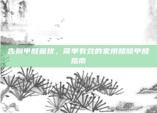 告别甲醛困扰，简单有效的家用醋除甲醛指南