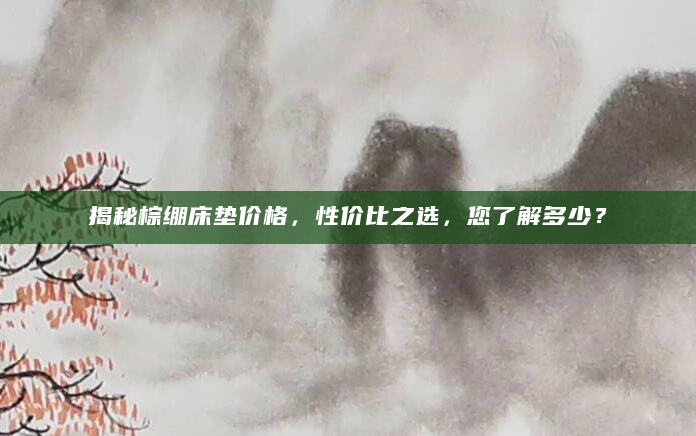 揭秘棕绷床垫价格，性价比之选，您了解多少？