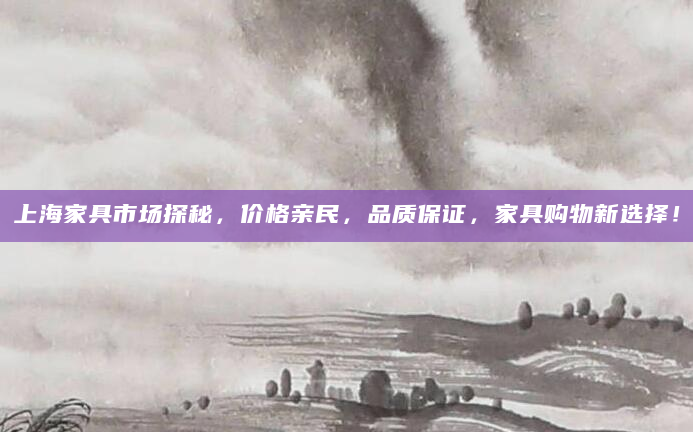 上海家具市场探秘，价格亲民，品质保证，家具购物新选择！