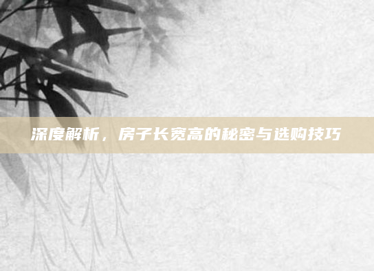 深度解析，房子长宽高的秘密与选购技巧