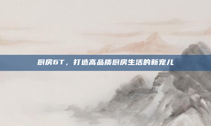 厨房6T，打造高品质厨房生活的新宠儿