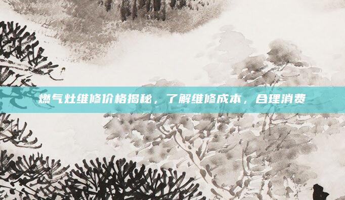 燃气灶维修价格揭秘，了解维修成本，合理消费