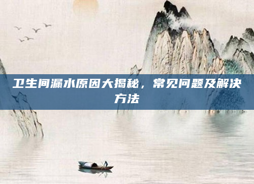 卫生间漏水原因大揭秘，常见问题及解决方法