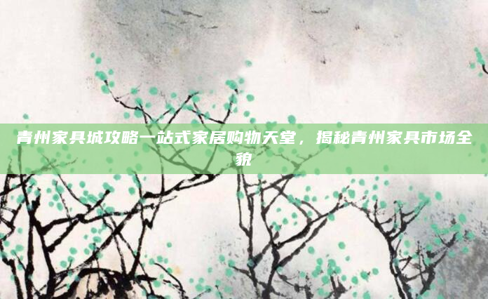 青州家具城攻略一站式家居购物天堂，揭秘青州家具市场全貌