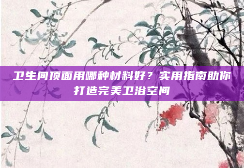 卫生间顶面用哪种材料好？实用指南助你打造完美卫浴空间