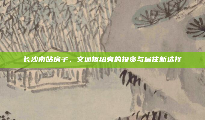 长沙南站房子，交通枢纽旁的投资与居住新选择