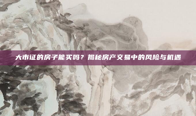 大市证的房子能买吗？揭秘房产交易中的风险与机遇