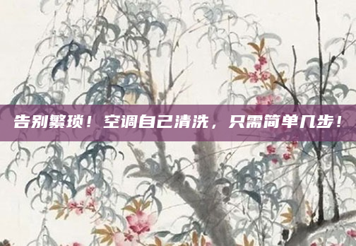 告别繁琐！空调自己清洗，只需简单几步！