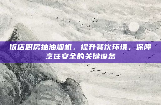 饭店厨房抽油烟机，提升餐饮环境，保障烹饪安全的关键设备