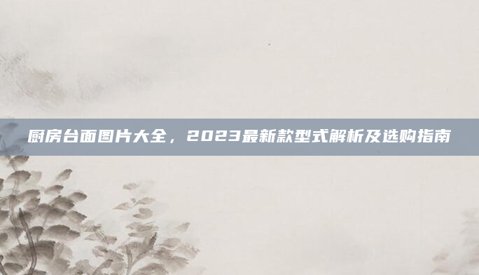 厨房台面图片大全，2023最新款型式解析及选购指南