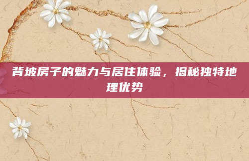 背坡房子的魅力与居住体验，揭秘独特地理优势