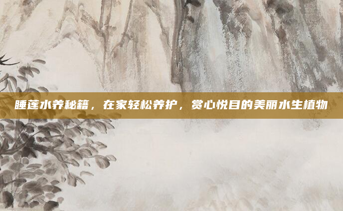 睡莲水养秘籍，在家轻松养护，赏心悦目的美丽水生植物