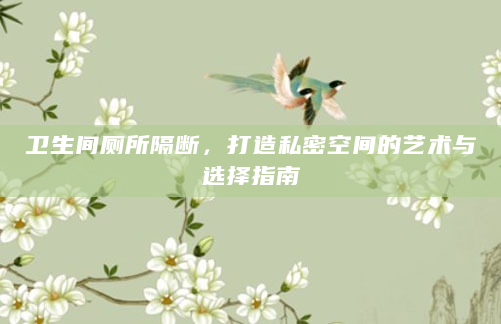 卫生间厕所隔断，打造私密空间的艺术与选择指南