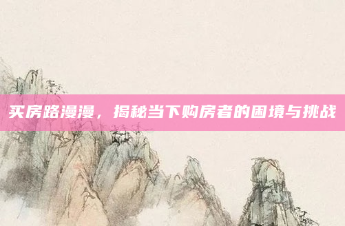 买房路漫漫，揭秘当下购房者的困境与挑战