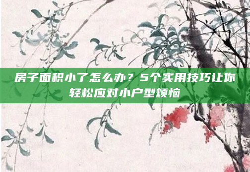 房子面积小了怎么办？5个实用技巧让你轻松应对小户型烦恼