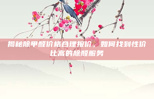 揭秘除甲醛价格合理报价，如何找到性价比高的除醛服务