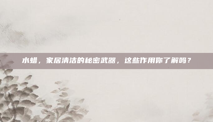 水蜡，家居清洁的秘密武器，这些作用你了解吗？