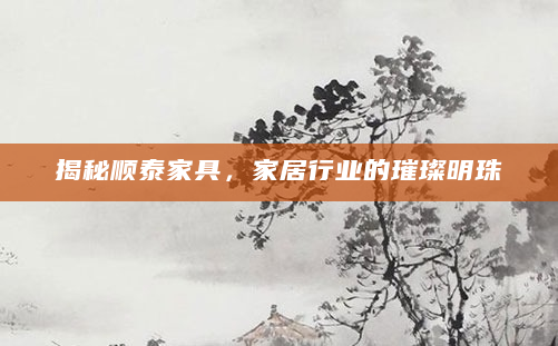 揭秘顺泰家具，家居行业的璀璨明珠