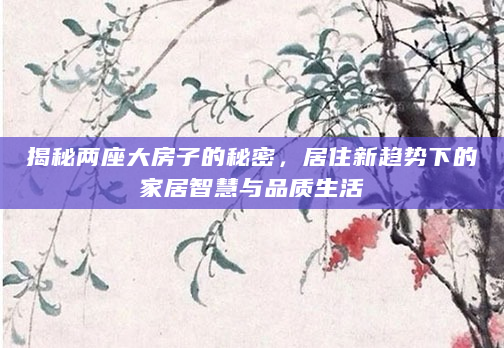 揭秘两座大房子的秘密，居住新趋势下的家居智慧与品质生活