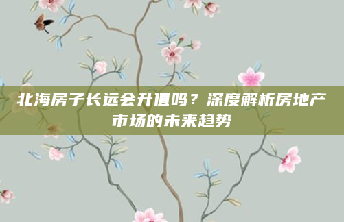 北海房子长远会升值吗？深度解析房地产市场的未来趋势
