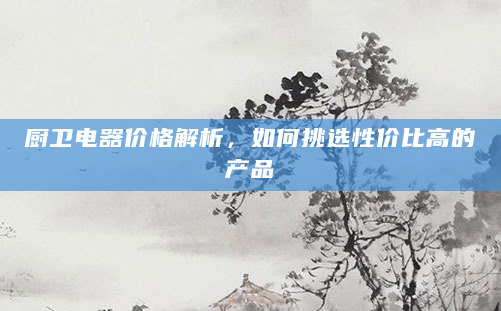 厨卫电器价格解析，如何挑选性价比高的产品