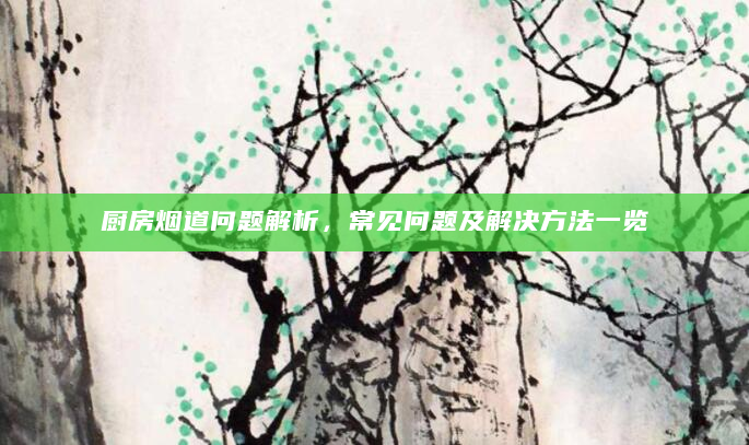 厨房烟道问题解析，常见问题及解决方法一览