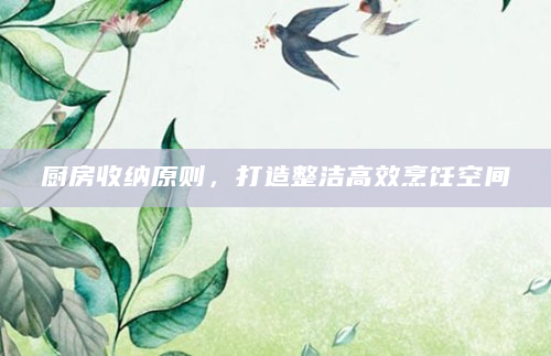 厨房收纳原则，打造整洁高效烹饪空间