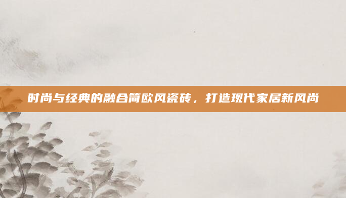 时尚与经典的融合简欧风瓷砖，打造现代家居新风尚