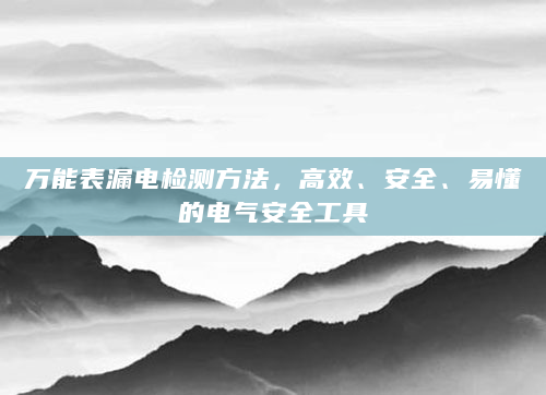 万能表漏电检测方法，高效、安全、易懂的电气安全工具