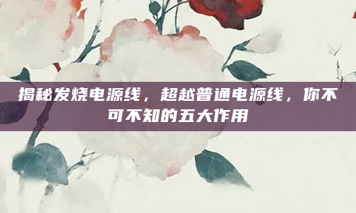 揭秘发烧电源线，超越普通电源线，你不可不知的五大作用