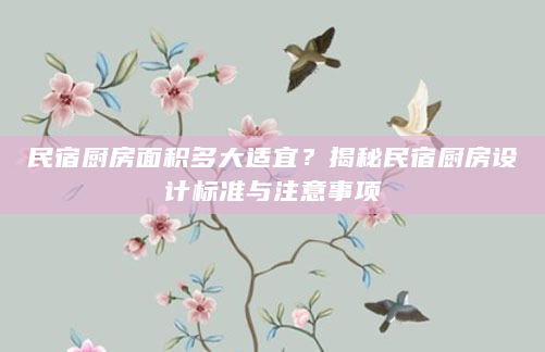 民宿厨房面积多大适宜？揭秘民宿厨房设计标准与注意事项